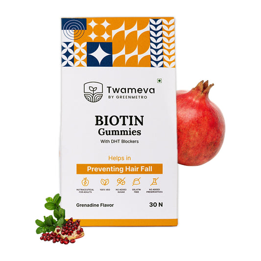 Twameva Biotin with Zinc & Multivitamins – Hair Growth & Skin Health Supplement – 30 Gummies