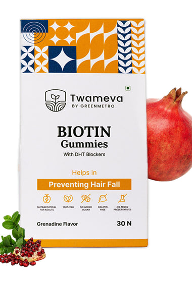 Twameva Biotin with Zinc & Multivitamins – Hair Growth & Skin Health Supplement – 30 Gummies