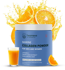 Twameva Marine Collagen Powder Hydrolyzed Marine Collagen for Skin Hair Nails Anti Aging Beauty Supplement