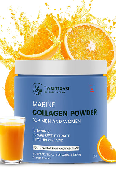 Twameva Marine Collagen Powder Hydrolyzed Marine Collagen for Skin Hair Nails Anti Aging Beauty Supplement